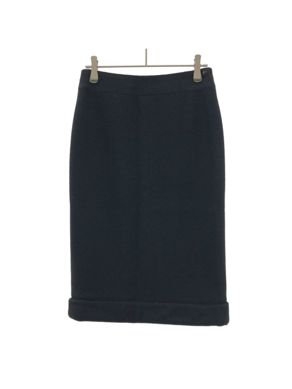 Chanel Wool Tight Skirt Black 34